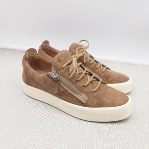 Giuseppe Zanotti Frankie Size 41 Beige Multi Color Fashion Sneaker Lace Up Zip